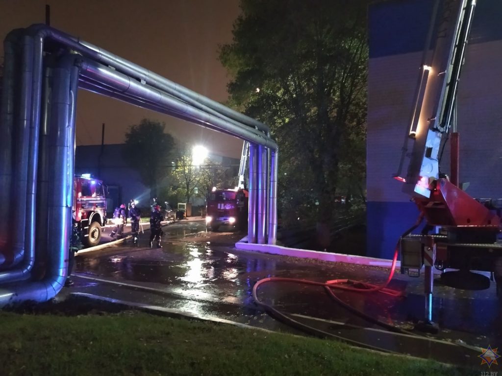 пожар на заводе в Минске