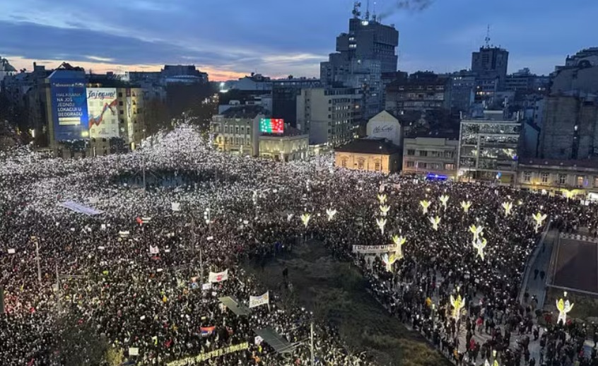 протесты в Белграде
