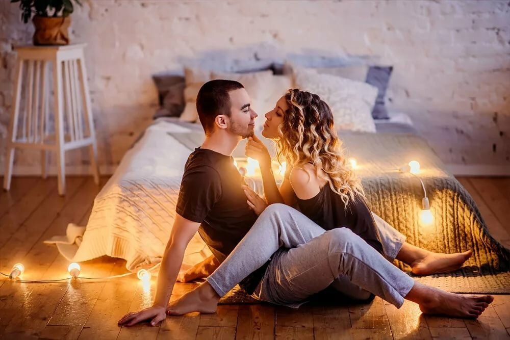 фотосессия для пары дома