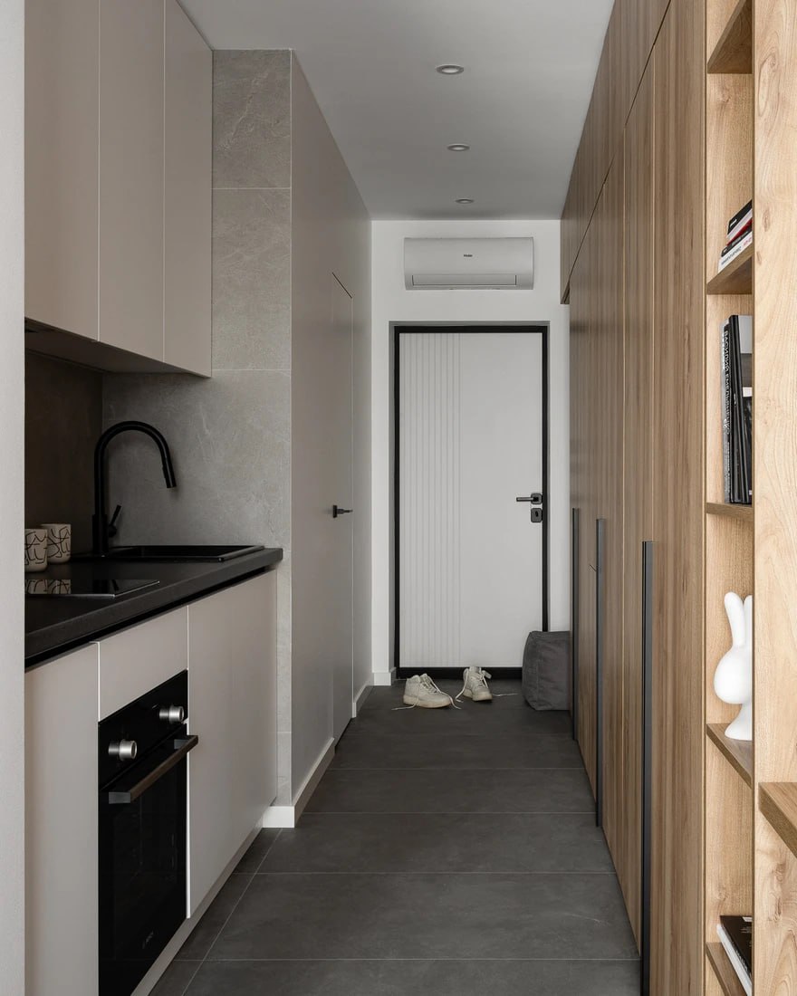 Дизайн прихожей, зонирование по полу