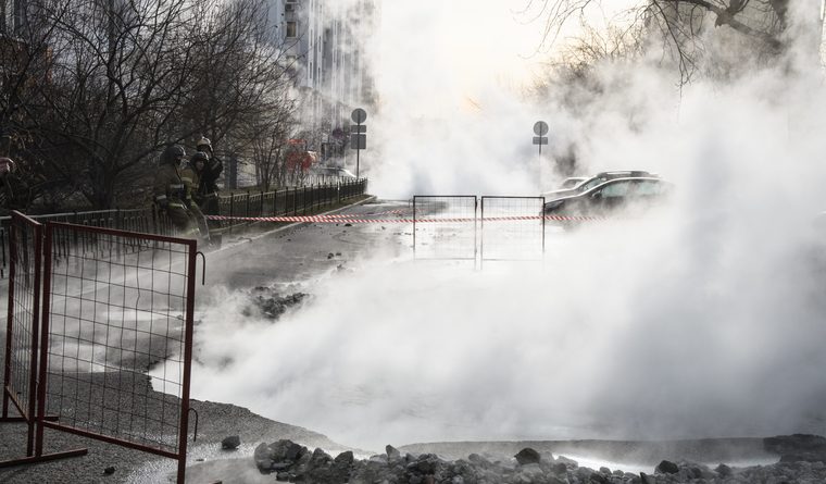 В Гродно прорвало трубу