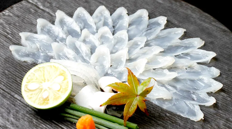 Сашими из рыбы фугу