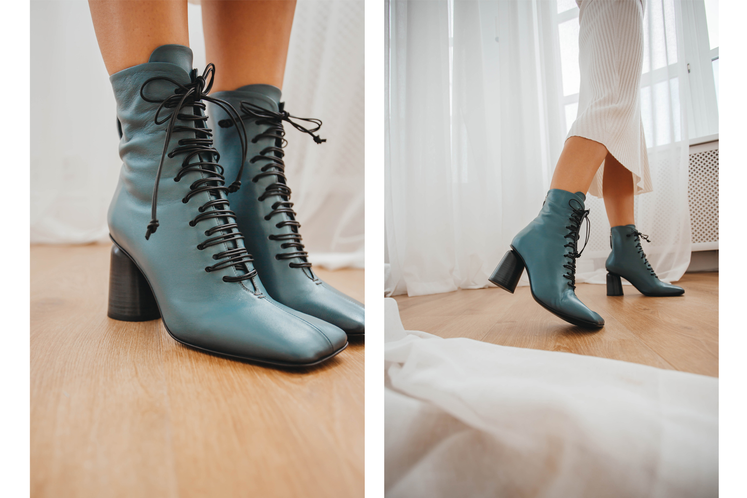 Ботильоны со шнуровкой