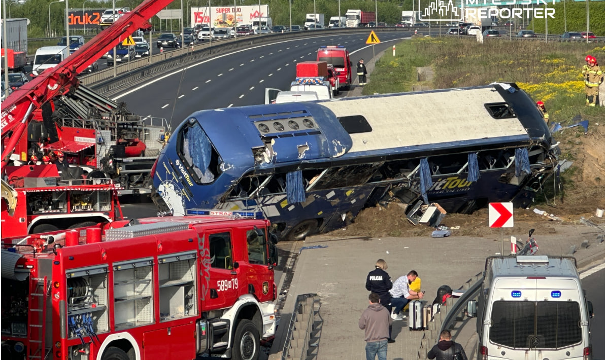 авария автобус Варшава