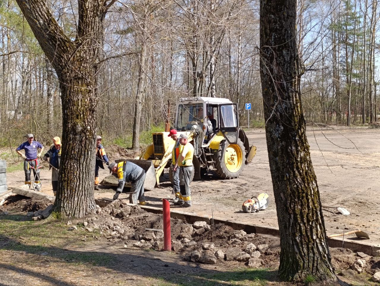 пляж парковка рабочие