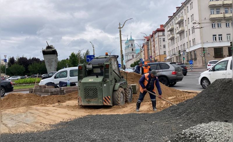 Ремонт дороги в Гродно