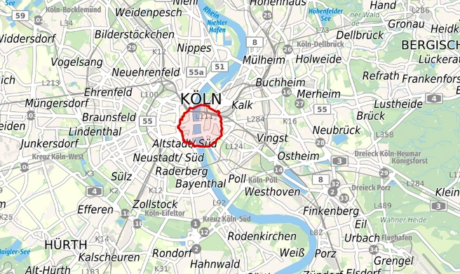 Карта эвакуации Кёльна