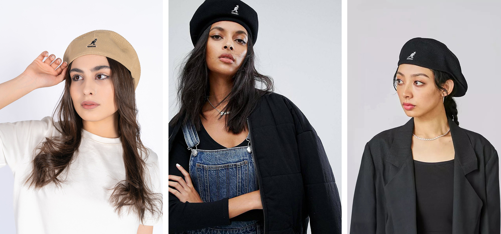 Девушки в кепке Kangol 