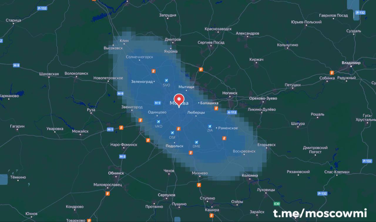 грозовой фронт карта Москва