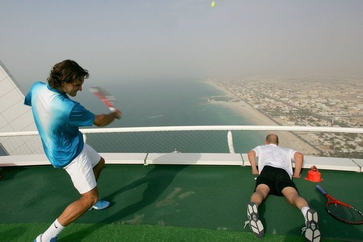 Теннисный корт на башне Бурдж-эль-Араб
