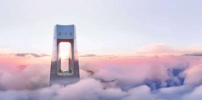 Ciel Dubai Marina среди облаков