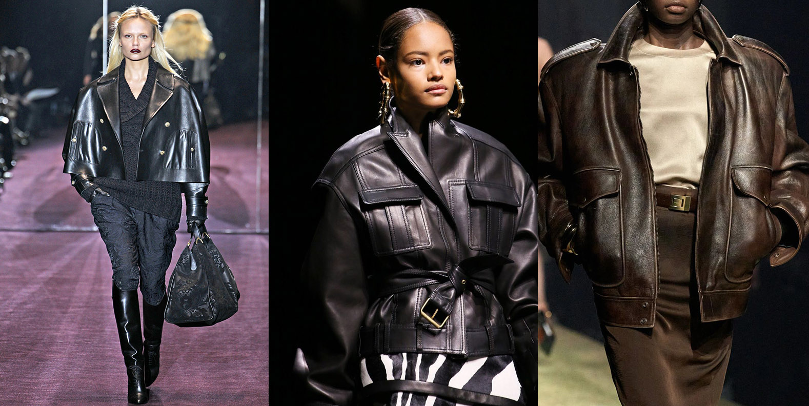Объемные кожаные куртки