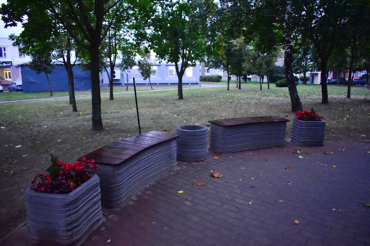 зона отдыха 3Д-принтер скамейки