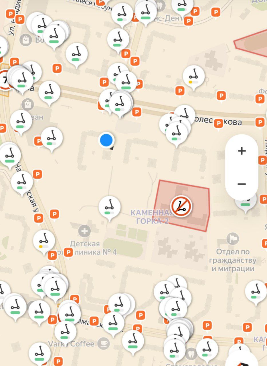 Карта шеринга самокатов WHOOSH