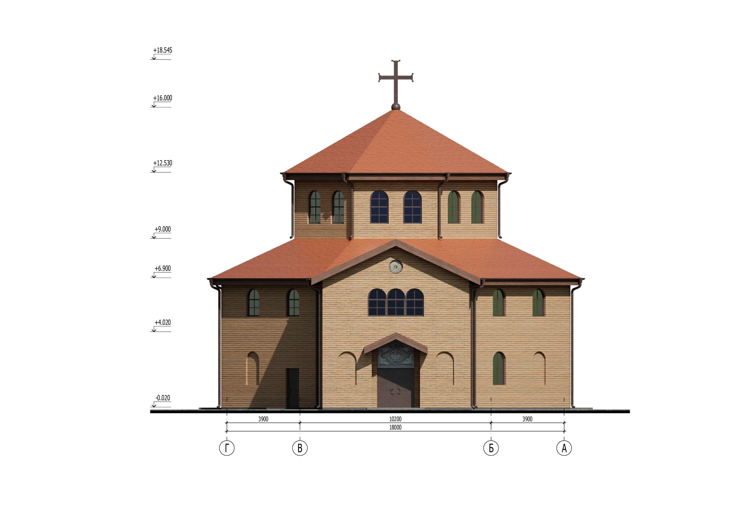 Центральный вид на храм 