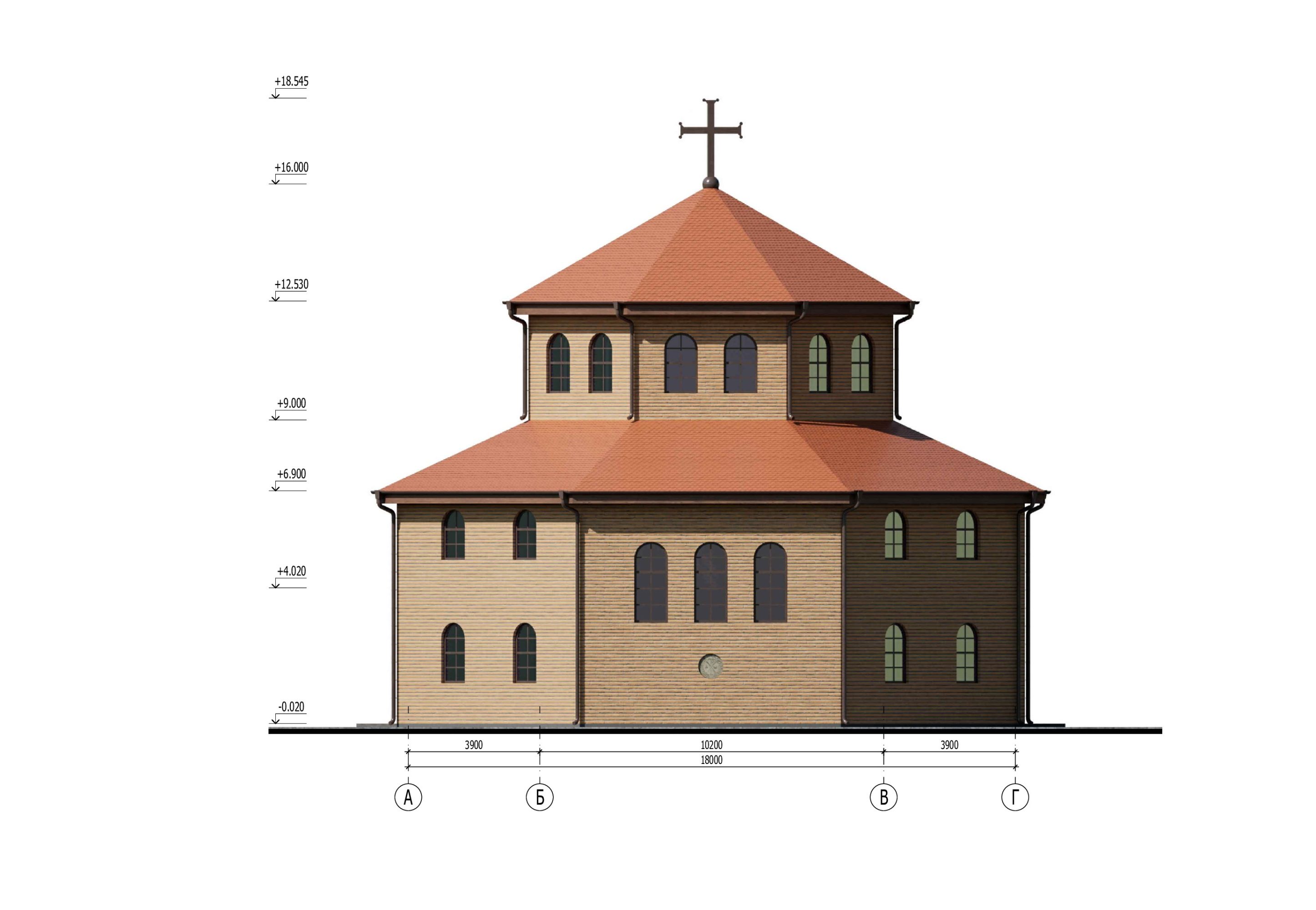 Задний вид на храм 