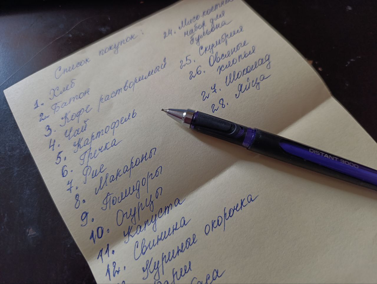 список покупок