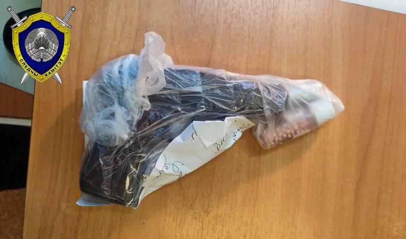 Изъятый пистолет с боеприпасами 