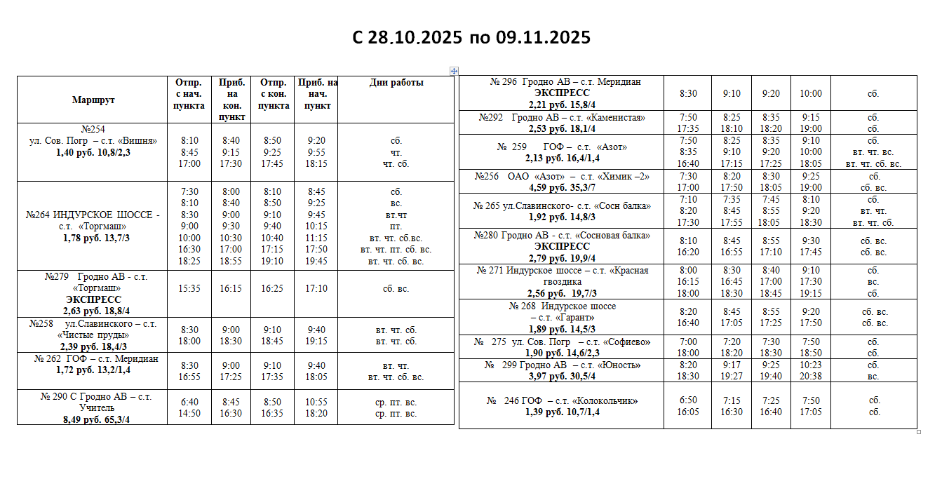 расписание дачных автобусов 