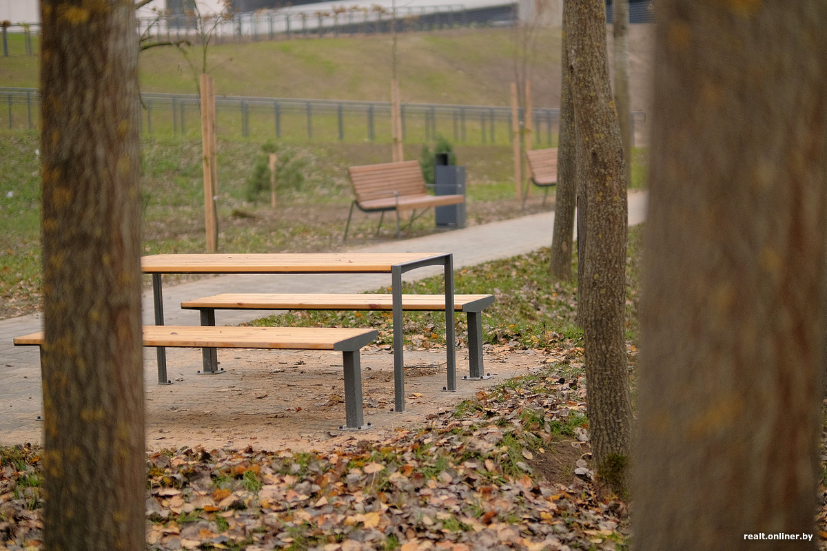 Скамейка в парке 