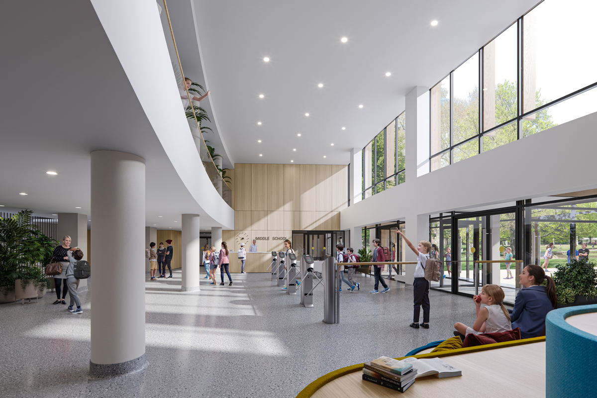 Холл школы в Северном береге 