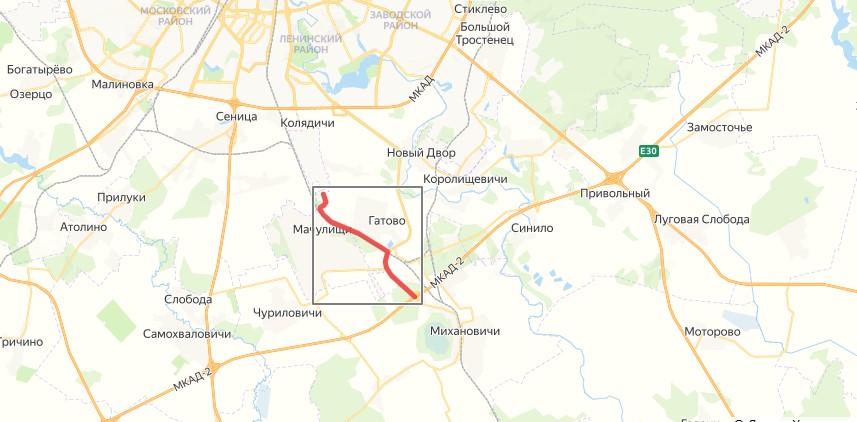 карта строительство новой дороги минск МКАД Колядичи