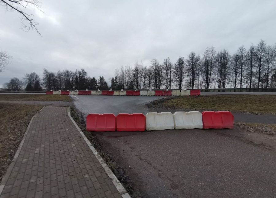 Перекрытие въезда в Фаниполь трасса М1