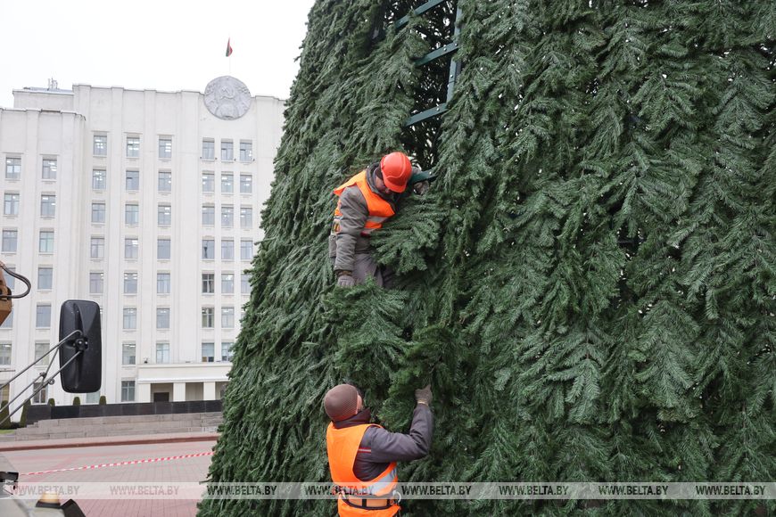 Монтаж елки в Могилеве
