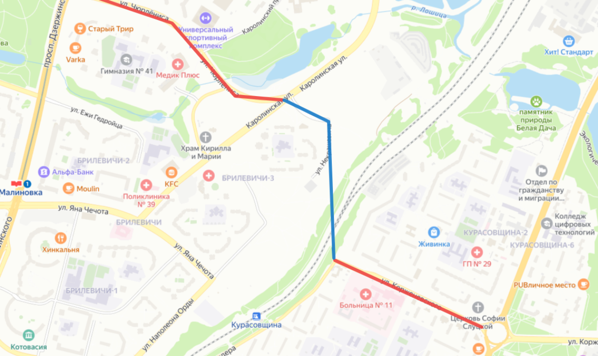 карта Минск